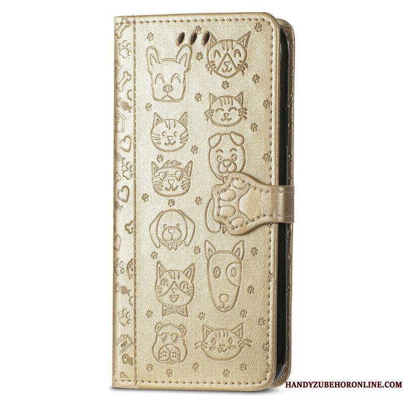 Leren Hoesje Voor Xiaomi 17 Pro Max Geanimeerde Dieren