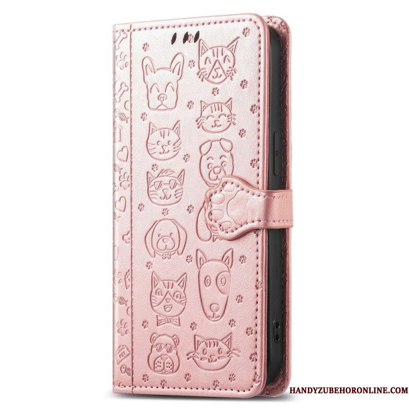 Leren Hoesje Voor Xiaomi 17 Pro Max Geanimeerde Dieren