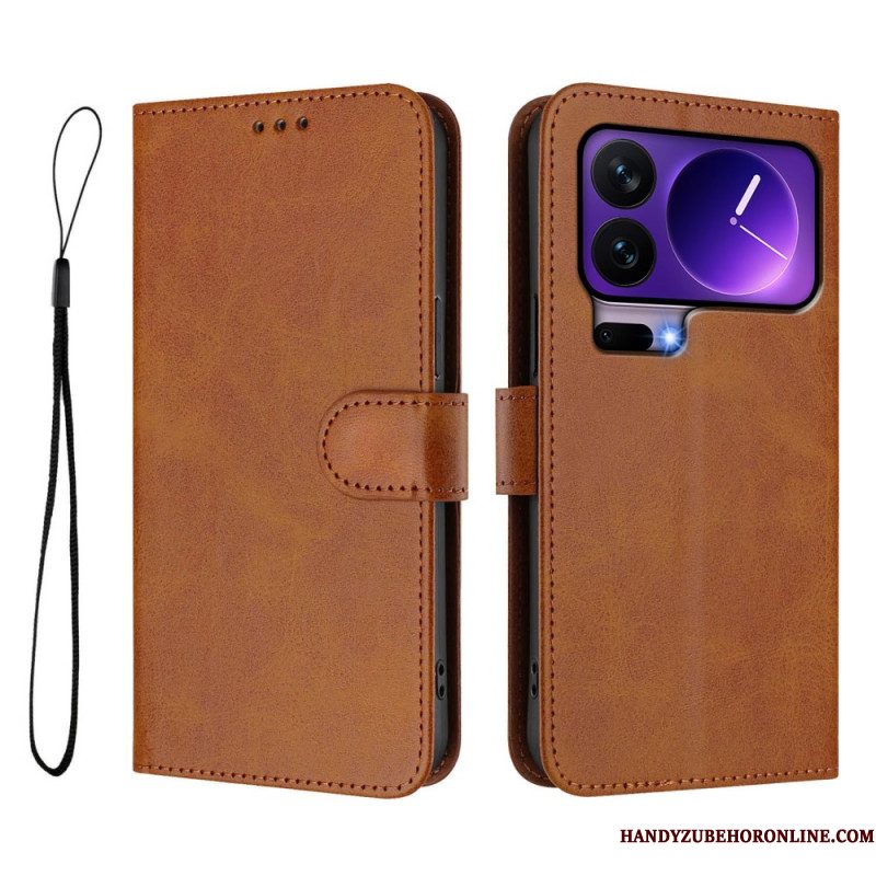 Leren Hoesje Voor Xiaomi 17 Pro Rfid-blokkering Met Leerlook