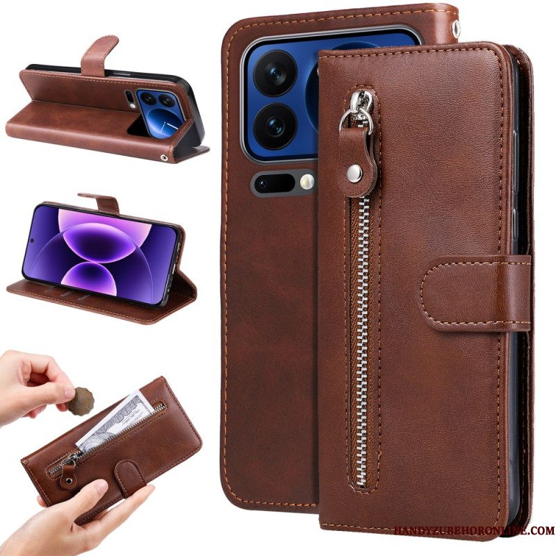 Leren Hoesje Voor Xiaomi 17 Pro Vak Met Ritssluiting