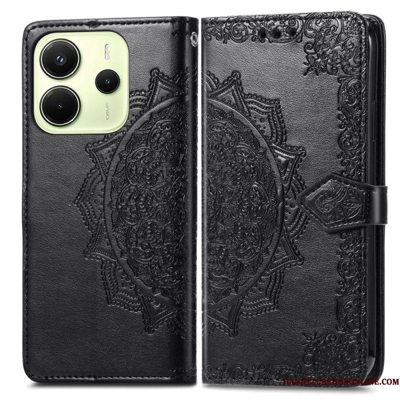 Leren Hoesje Voor Xiaomi Redmi Note 14 4g Barok Mandala