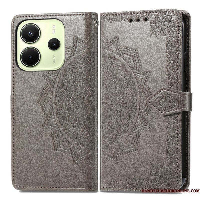 Leren Hoesje Voor Xiaomi Redmi Note 14 4g Barok Mandala