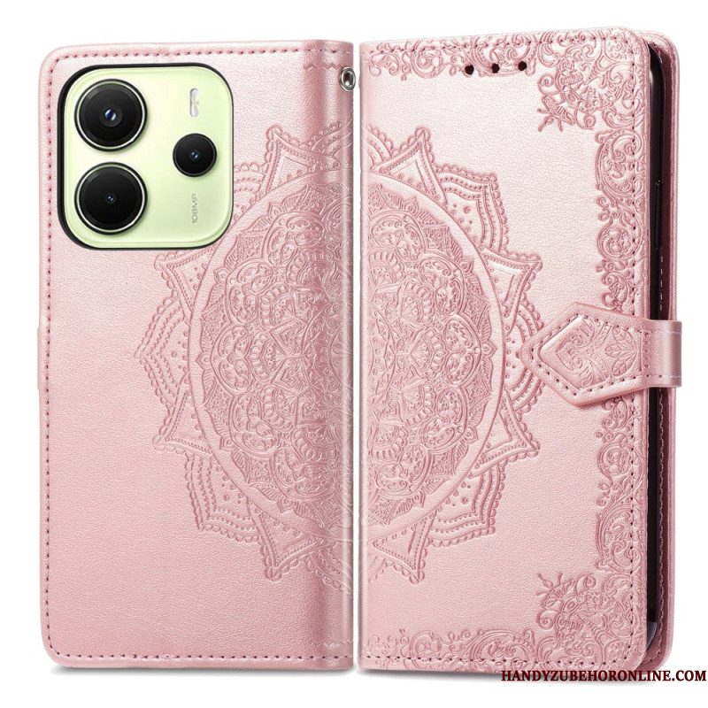 Leren Hoesje Voor Xiaomi Redmi Note 14 4g Barok Mandala