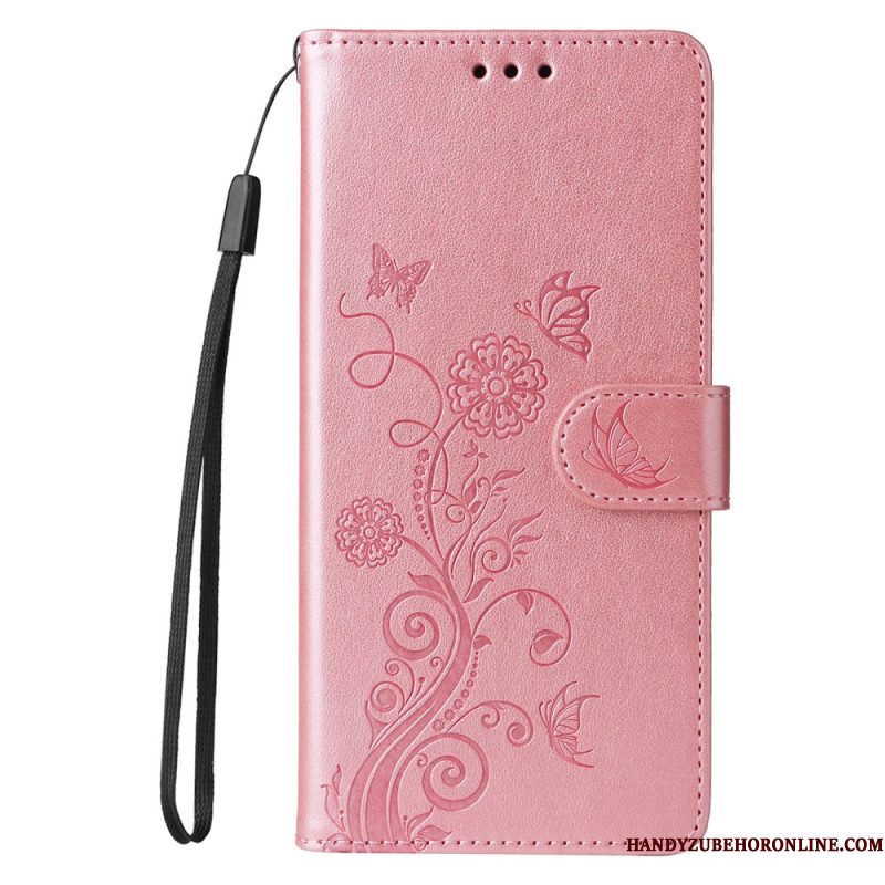 Leren Hoesje Voor Xiaomi Redmi Note 14 4g Bloemen