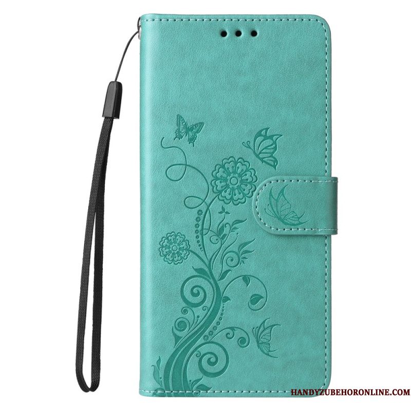 Leren Hoesje Voor Xiaomi Redmi Note 14 4g Bloemen