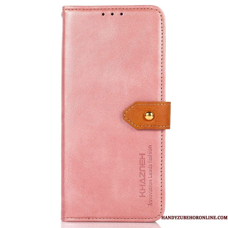 Leren Hoesje Voor Xiaomi Redmi Note 14 4g Khazneh Met Gouden Sluiting