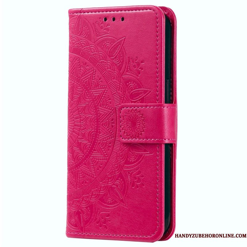 Leren Hoesje Voor Xiaomi Redmi Note 14 4g Mandala Met Zon