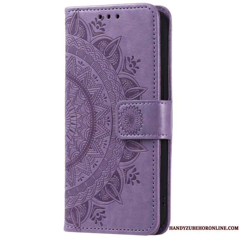 Leren Hoesje Voor Xiaomi Redmi Note 14 4g Mandala Met Zon