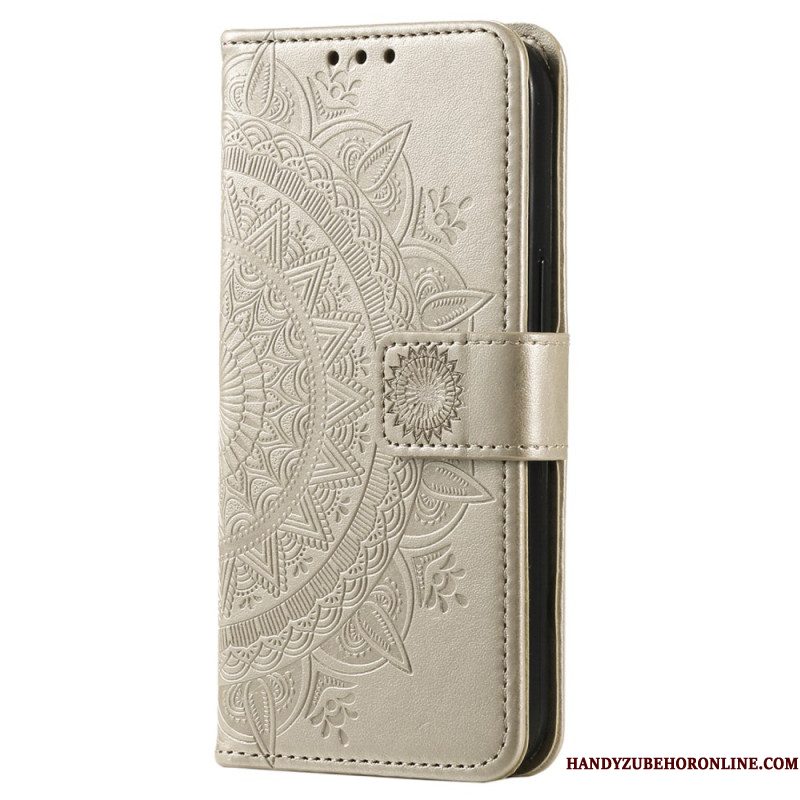 Leren Hoesje Voor Xiaomi Redmi Note 14 4g Mandala Met Zon