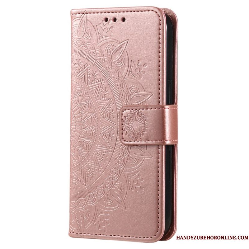Leren Hoesje Voor Xiaomi Redmi Note 14 4g Mandala Met Zon