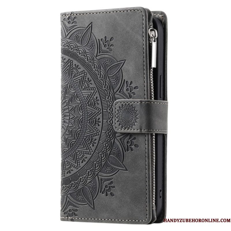 Leren Hoesje Voor Xiaomi Redmi Note 14 4g Mandala Suède-effect Portemonnee