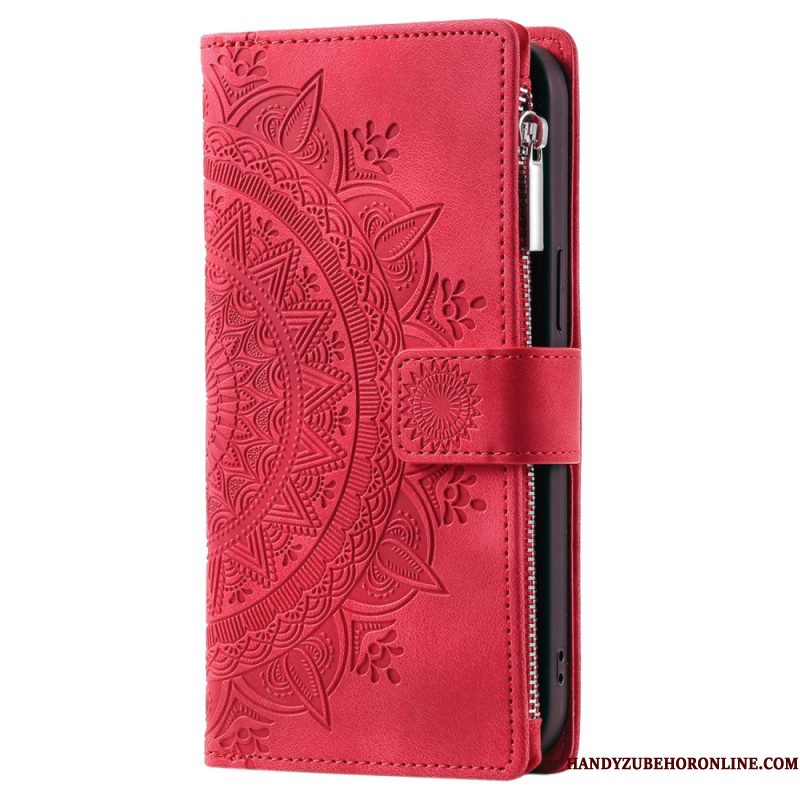 Leren Hoesje Voor Xiaomi Redmi Note 14 4g Mandala Suède-effect Portemonnee