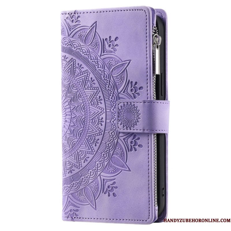 Leren Hoesje Voor Xiaomi Redmi Note 14 4g Mandala Suède-effect Portemonnee