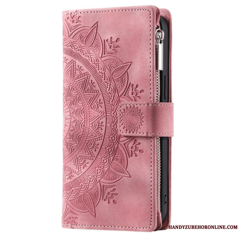 Leren Hoesje Voor Xiaomi Redmi Note 14 4g Mandala Suède-effect Portemonnee