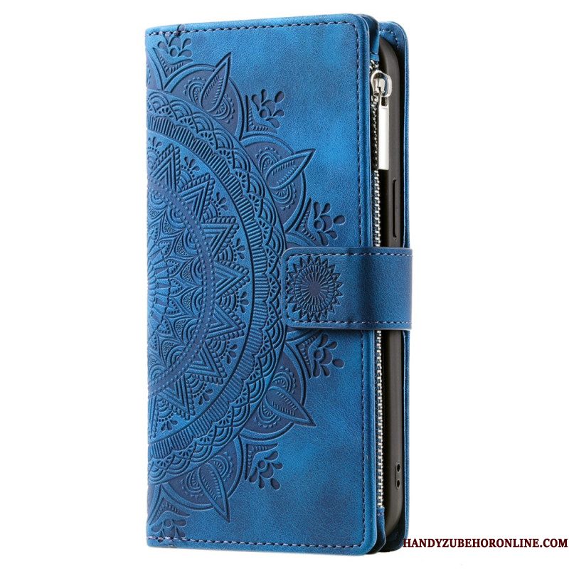 Leren Hoesje Voor Xiaomi Redmi Note 14 4g Mandala Suède-effect Portemonnee