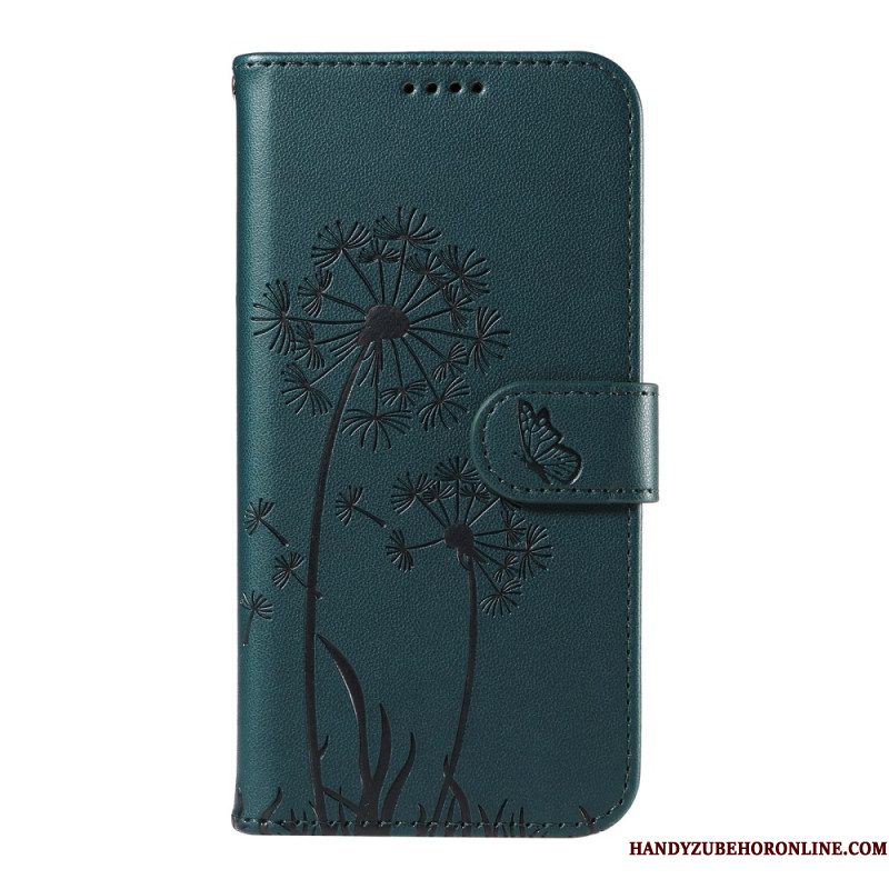 Leren Hoesje Voor Xiaomi Redmi Note 14 4g Paardenbloemen