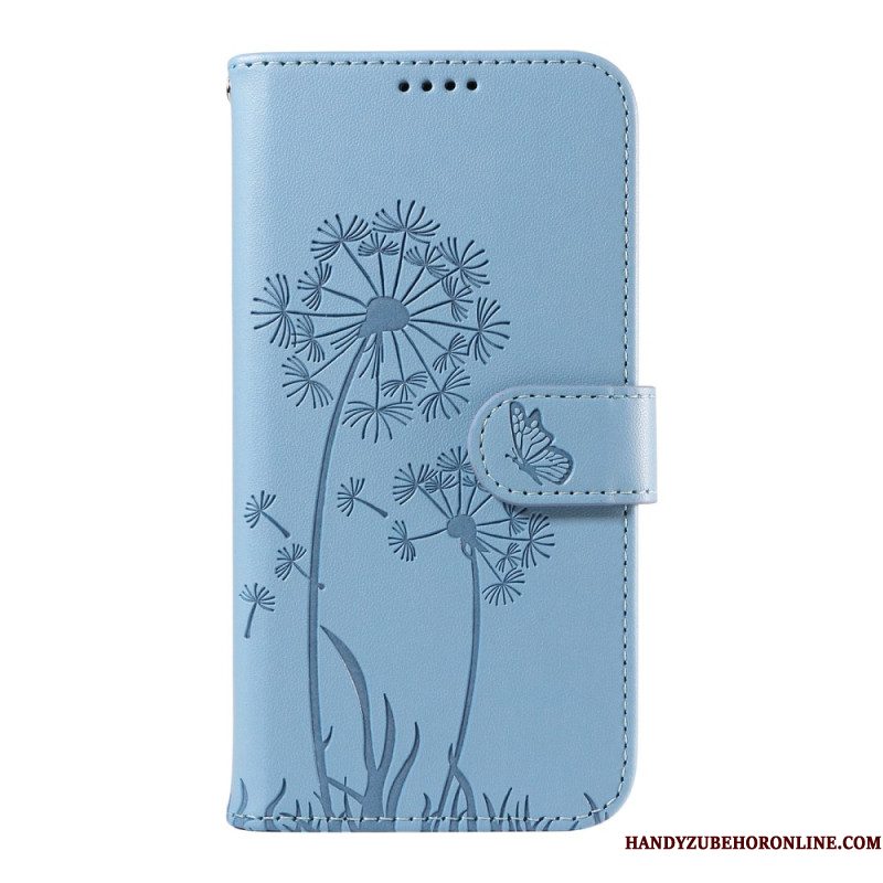 Leren Hoesje Voor Xiaomi Redmi Note 14 4g Paardenbloemen