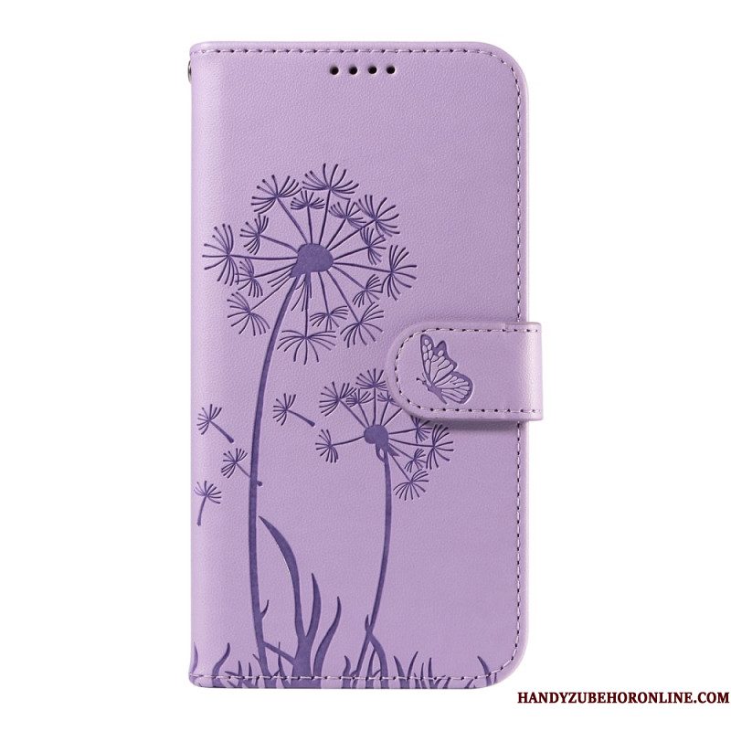 Leren Hoesje Voor Xiaomi Redmi Note 14 4g Paardenbloemen