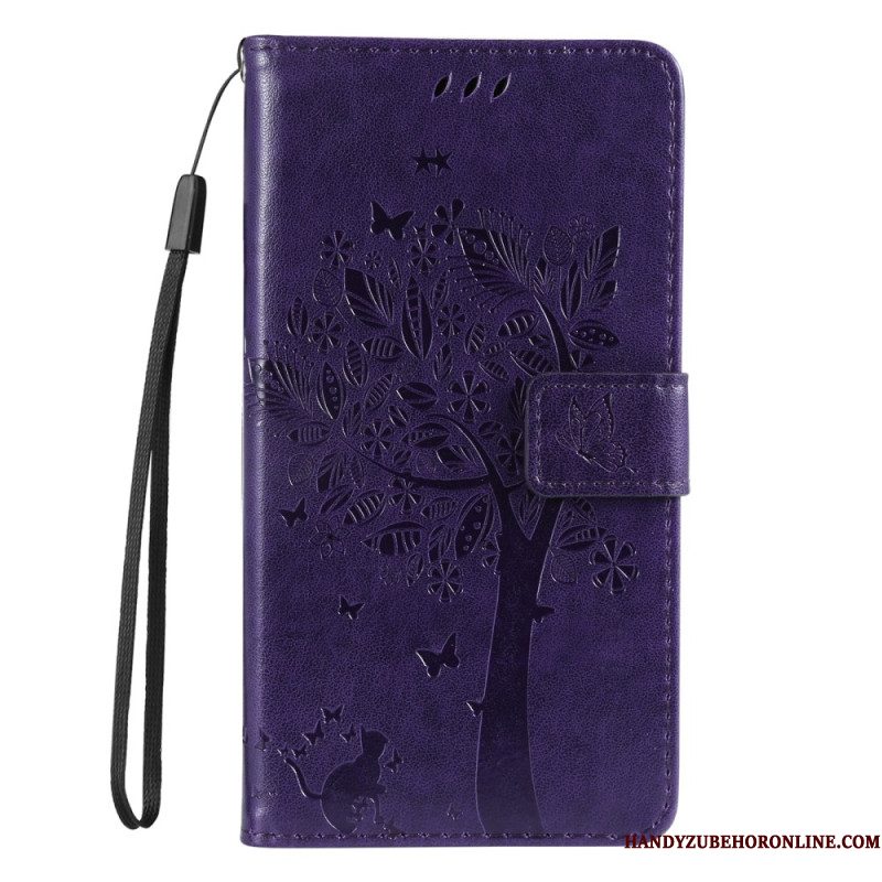 Leren Hoesje Voor Xiaomi Redmi Note 14 5g Kat En Boom Lnaière