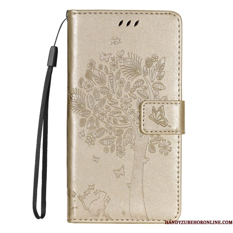 Leren Hoesje Voor Xiaomi Redmi Note 14 5g Kat En Boom Lnaière