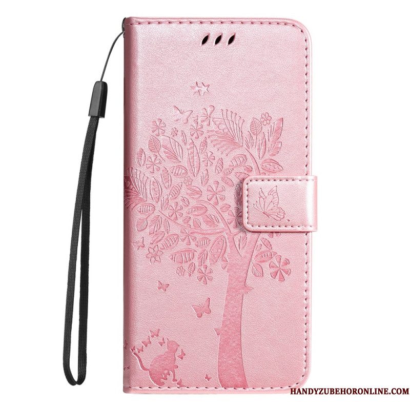 Leren Hoesje Voor Xiaomi Redmi Note 14 5g Kat En Boom Lnaière