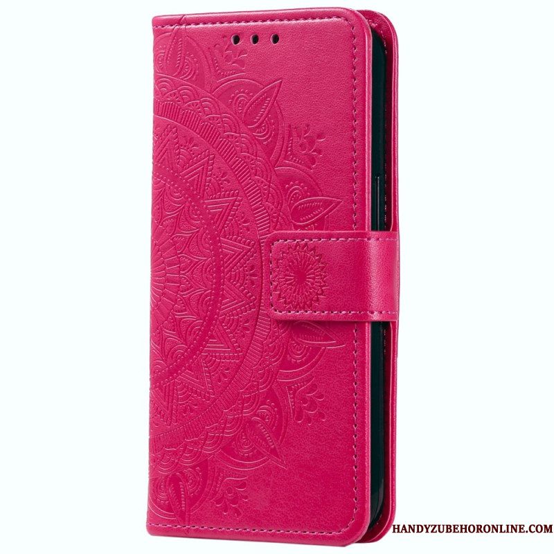 Leren Hoesje Voor Xiaomi Redmi Note 14 5g Mandala Zon