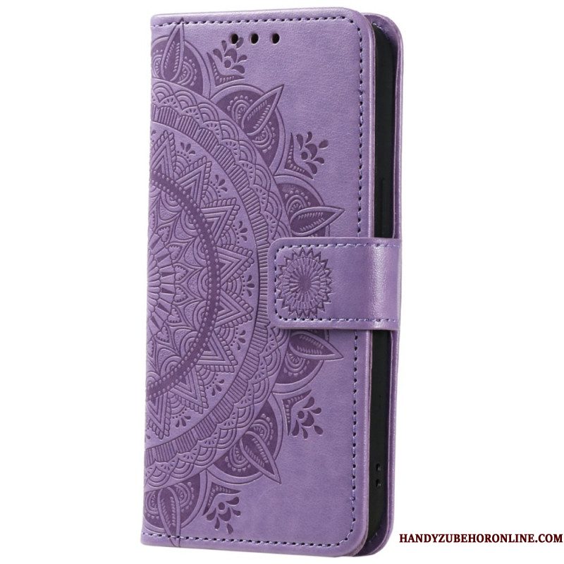 Leren Hoesje Voor Xiaomi Redmi Note 14 5g Mandala Zon