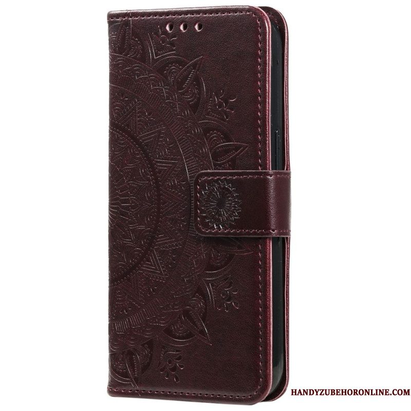 Leren Hoesje Voor Xiaomi Redmi Note 14 5g Mandala Zon
