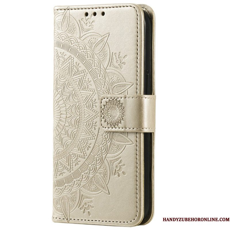 Leren Hoesje Voor Xiaomi Redmi Note 14 5g Mandala Zon