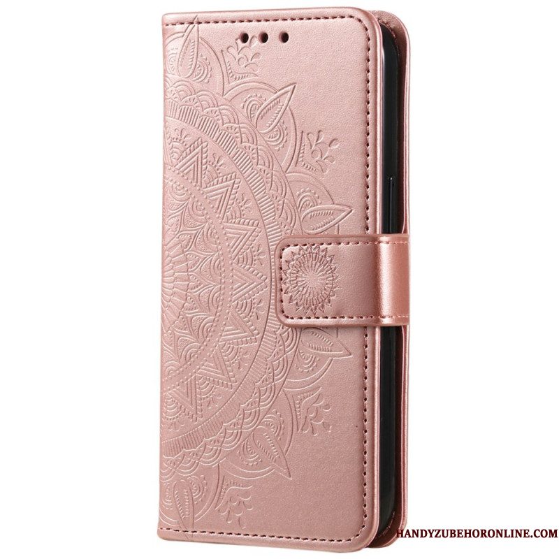 Leren Hoesje Voor Xiaomi Redmi Note 14 5g Mandala Zon