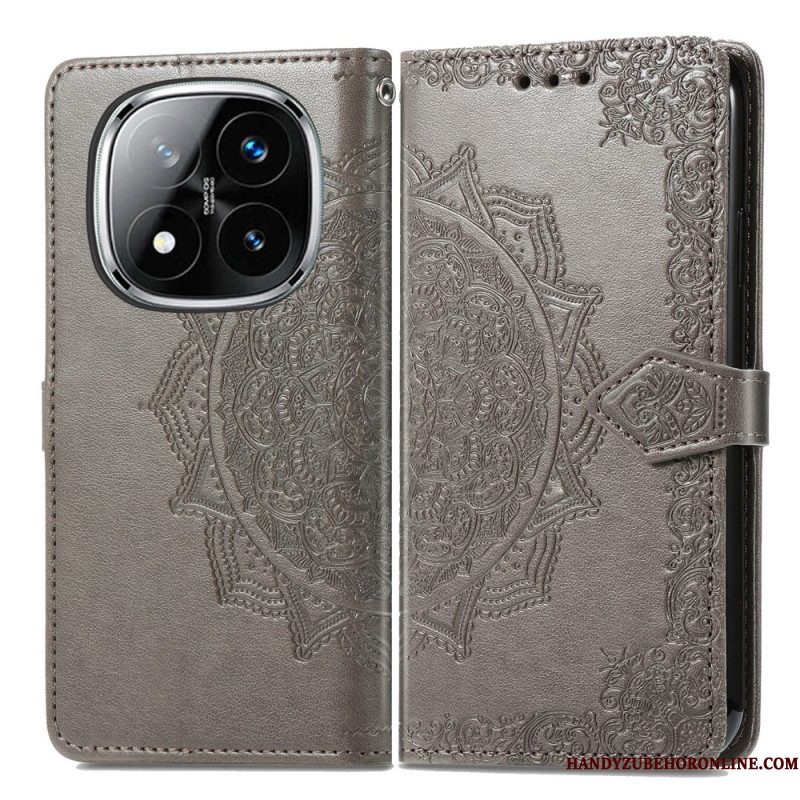Leren Hoesje Voor Xiaomi Redmi Note 14 Pro 4g Barokke Mandala