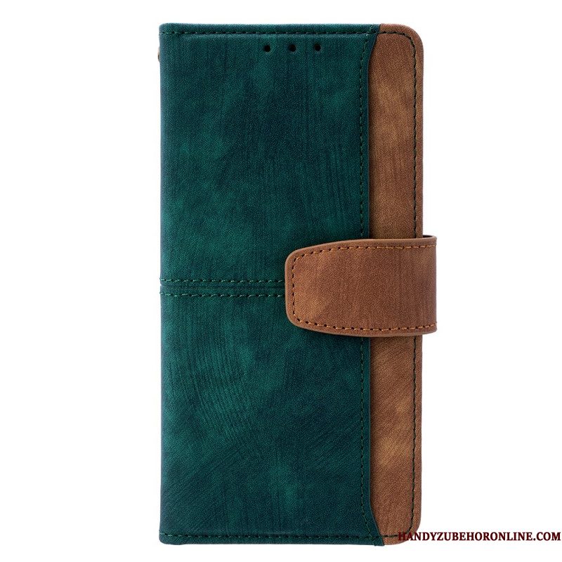 Leren Hoesje Voor Xiaomi Redmi Note 14 Pro 4g Rfid-blokkerende Portemonnee Met Tweekleurig Suède-effect