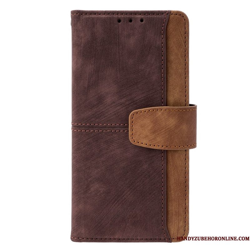 Leren Hoesje Voor Xiaomi Redmi Note 14 Pro 4g Rfid-blokkerende Portemonnee Met Tweekleurig Suède-effect