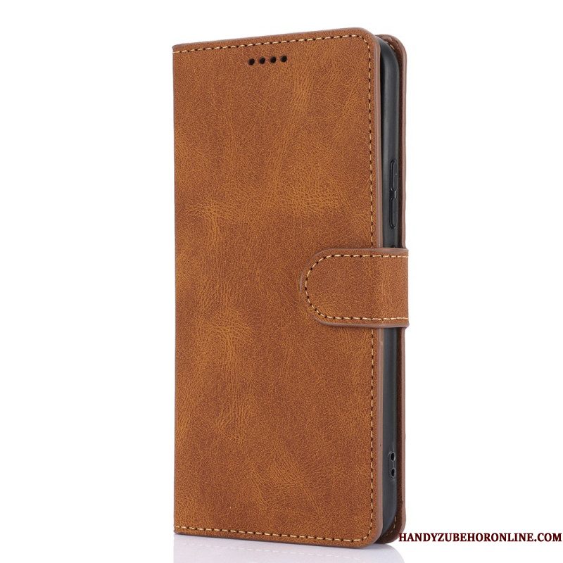 Leren Hoesje Voor Xiaomi Redmi Note 14 Pro 4g Suède-effect Met Bandje