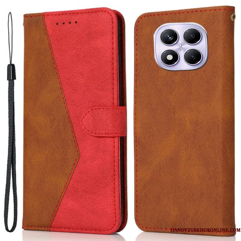 Leren Hoesje Voor Xiaomi Redmi Note 14 Pro 4g Tweekleurig