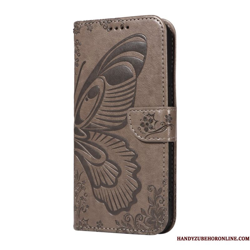 Leren Hoesje Voor Xiaomi Redmi Note 14 Pro 5g Grafische Vlinder