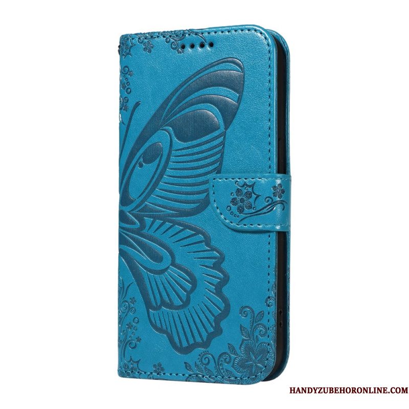 Leren Hoesje Voor Xiaomi Redmi Note 14 Pro 5g Grafische Vlinder
