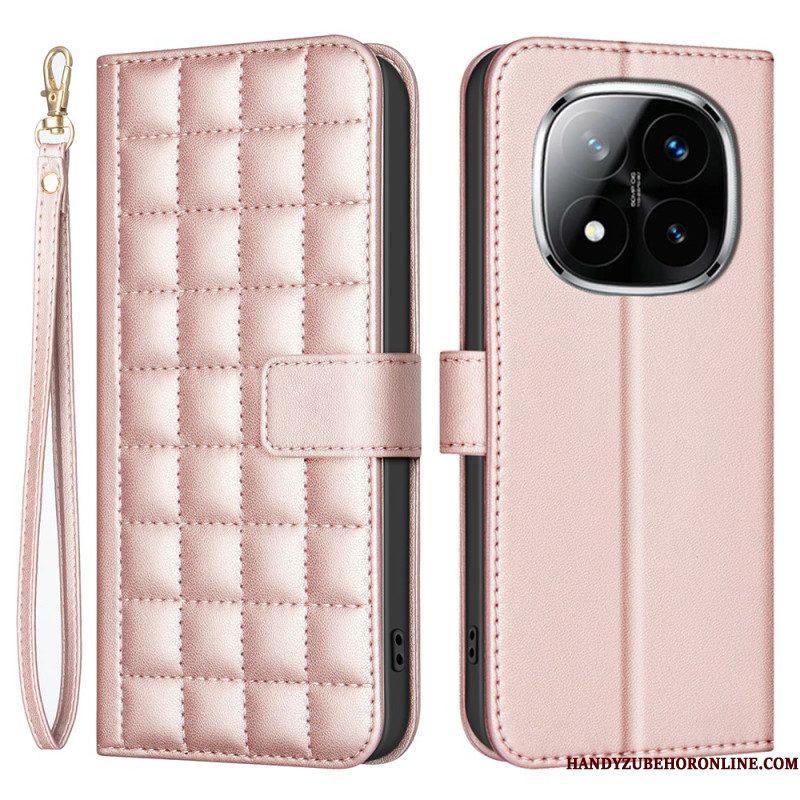 Leren Hoesje Voor Xiaomi Redmi Note 14 Pro 5g Premium Gewatteerde Band
