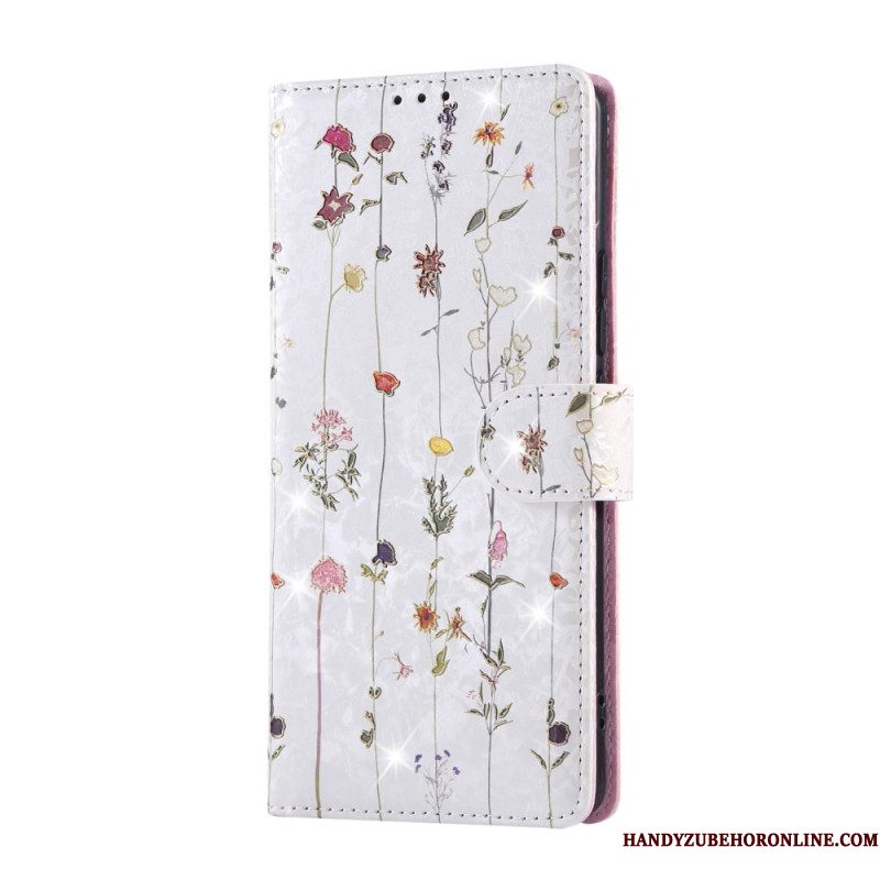 Leren Hoesje Voor Xiaomi Redmi Note 14 Pro 5g Rfid-blokkerend Bloemendesign