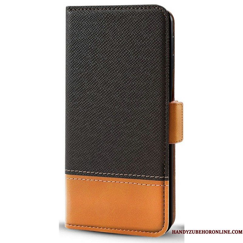 Leren Hoesje Voor Xiaomi Redmi Note 14 Pro 5g Tweekleurig Design