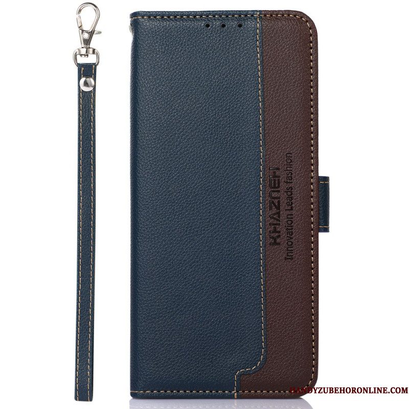 Leren Hoesje Voor Xiaomi Redmi Note 14 Pro 5g Tweekleurig Khazneh