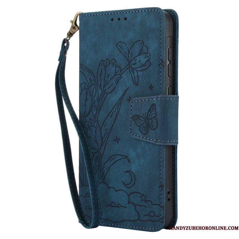 Leren Hoesje Voor Xiaomi Redmi Note 15 5g Bloemen En Vlinders