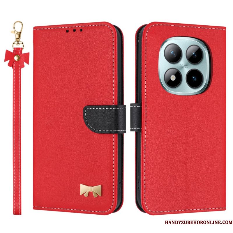 Leren Hoesje Voor Xiaomi Redmi Note 15 Pro Plus 5g Decoratieve Strik