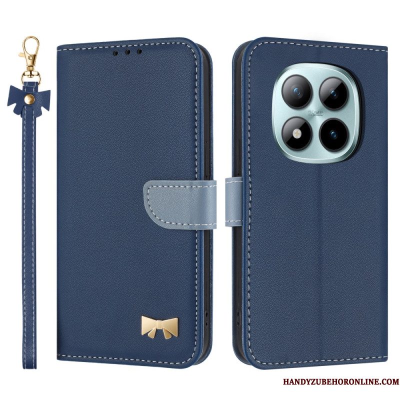 Leren Hoesje Voor Xiaomi Redmi Note 15 Pro Plus 5g Decoratieve Strik