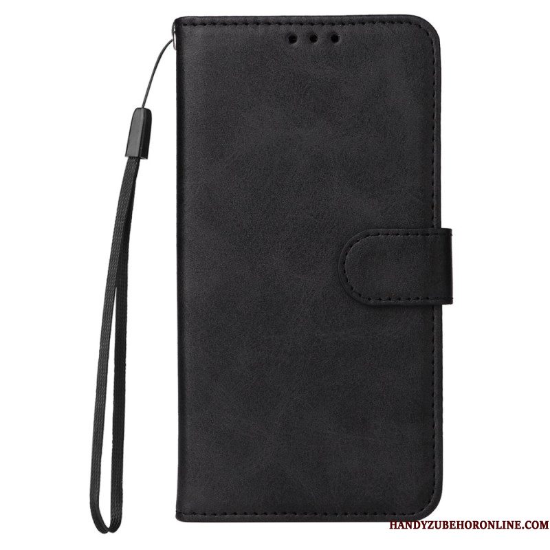 Leren Hoesje Xiaomi 15 Pro Effen Leerlook Met Bandje Bescherming Hoesje
