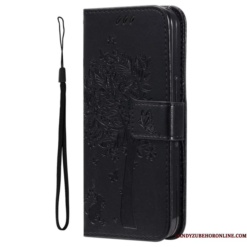 Leren Hoesje Xiaomi 15 Pro Kat En Boom Bescherming Hoesje
