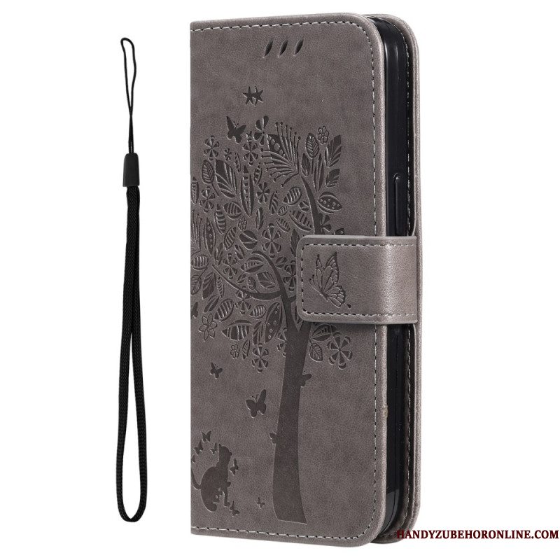 Leren Hoesje Xiaomi 15 Pro Kat En Boom Bescherming Hoesje