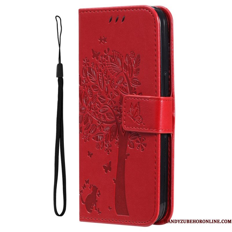 Leren Hoesje Xiaomi 15 Pro Kat En Boom Bescherming Hoesje
