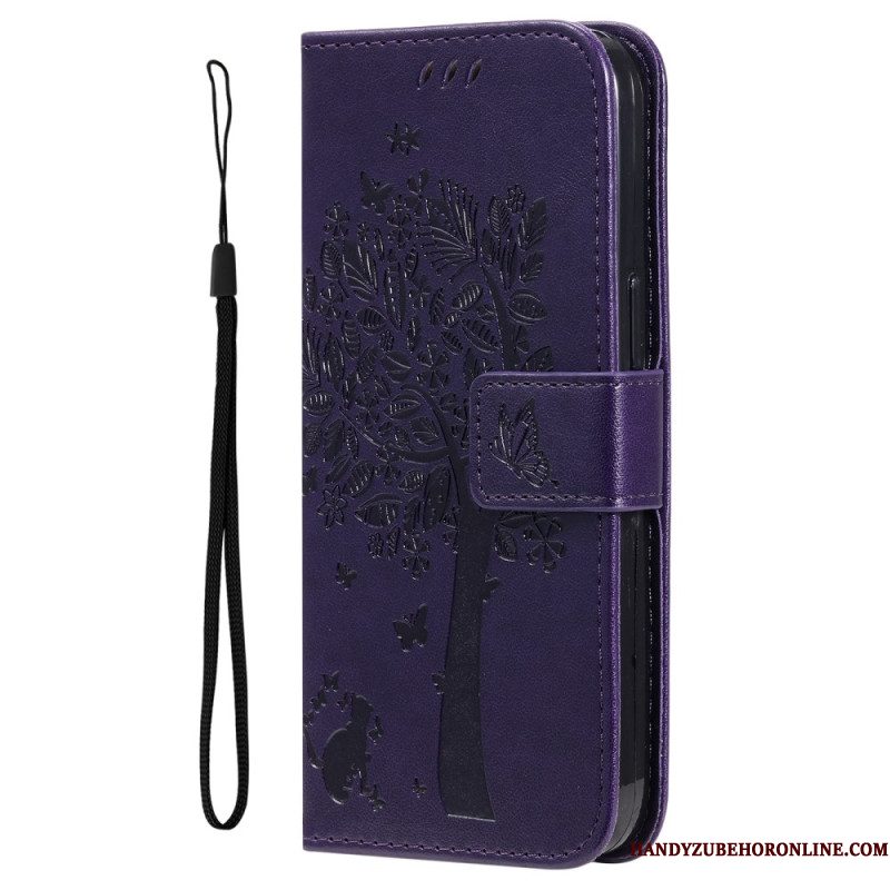 Leren Hoesje Xiaomi 15 Pro Kat En Boom Bescherming Hoesje