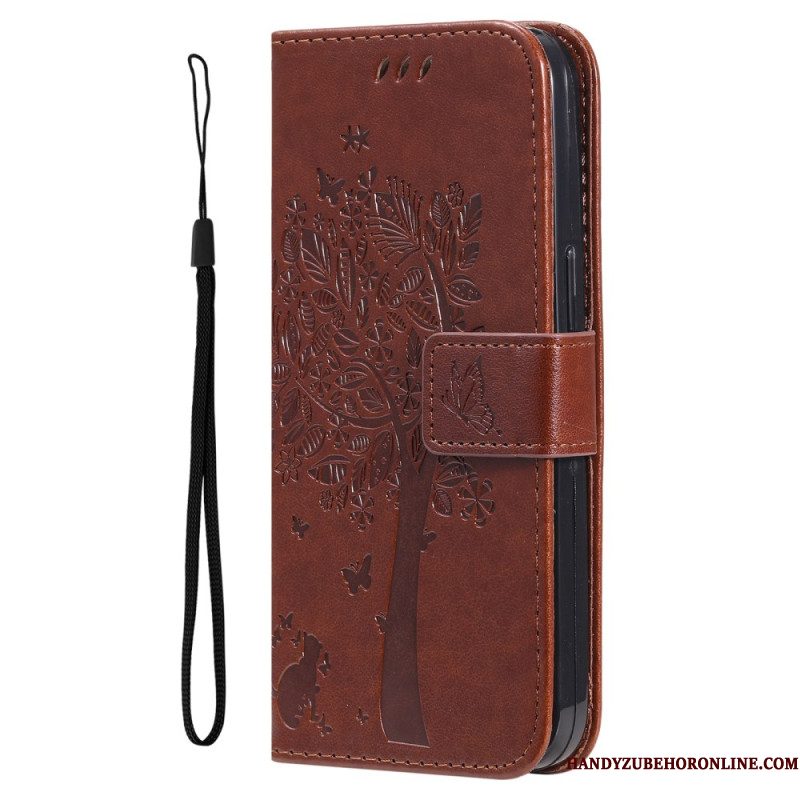 Leren Hoesje Xiaomi 15 Pro Kat En Boom Bescherming Hoesje